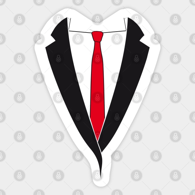 Tuxedo with Red Tie Sticker by HappyGiftArt